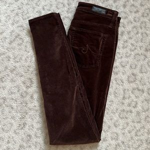 AG Jeans Farrah Skinny in brown velvet sz 27 R